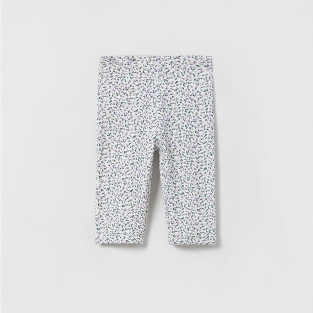 ZARA Ribbed Floral Shorts